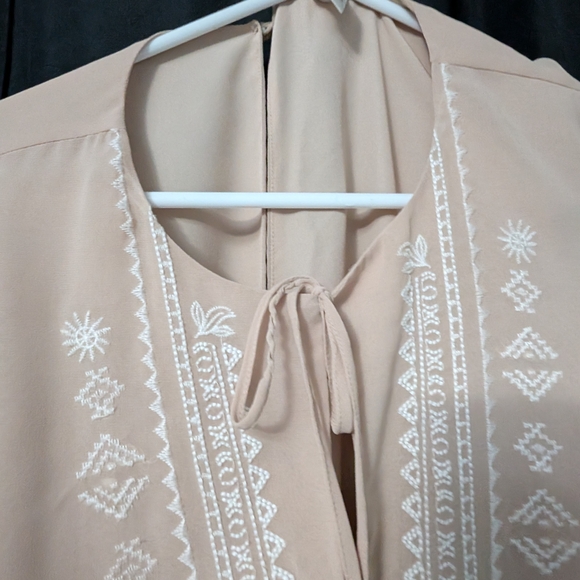 Forever 21 Cream Romper with Embroidery - Picture 2 of 4